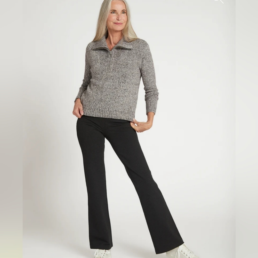 Betabrand Dress Yoga Pants Bootcut Charcoal Gray Size Medium Long